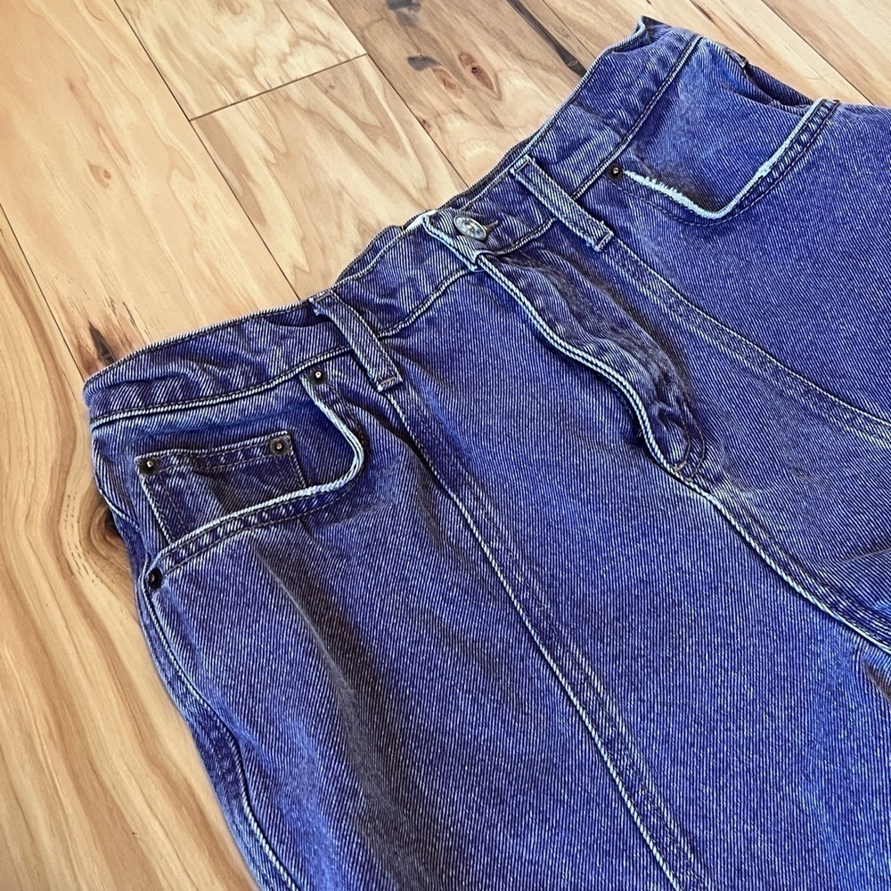 BDG UO Washed Denim Purple Kaye Straight Leg Jeans Women’s Size W32 Cut Raw Hem - Picture 3 of 14